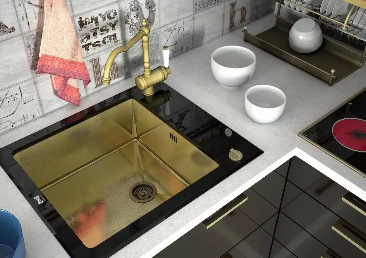 Zorg Zorg Kitchen Sinks (23 Foto): Apèsi sou lekòl la nan asye pur kokiy asye pur ak lòt materyèl 21037_9