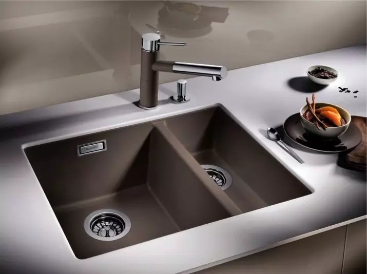German sinks for the kitchen (19 photos): Overview of kitchen sinks from artificial stone, stainless steel and other models from Germany 21048_13