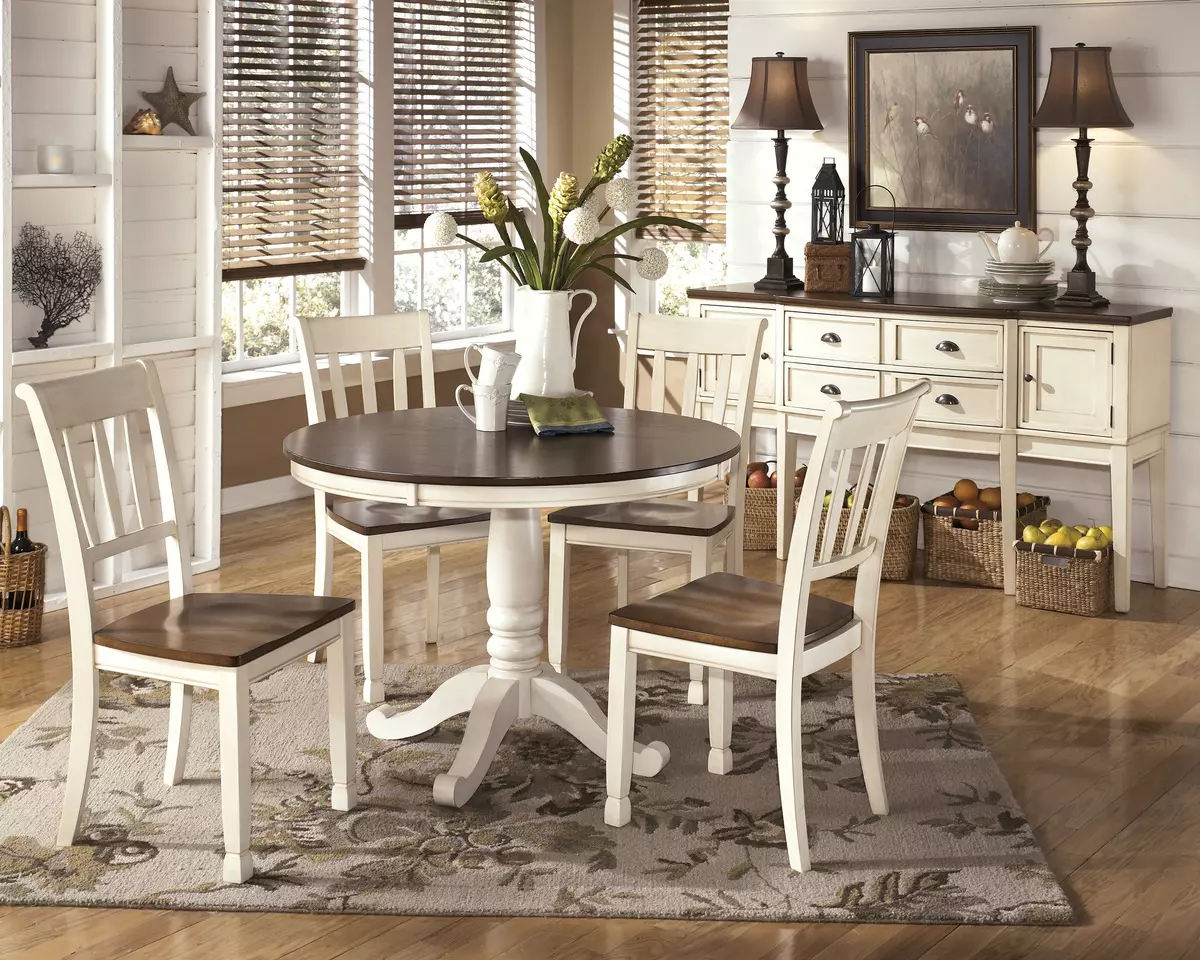 Borde til køkken på et ben (42 billeder): Køkkenborde ovale og runde figurer på den centrale støtte, glidende spiseborde på et ben 21059_3