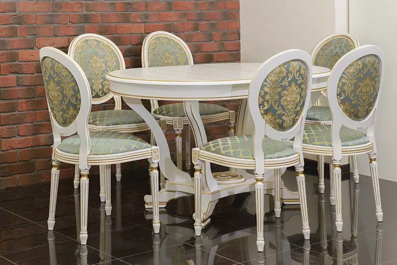 Խոհանոցի աթոռներ եւ սեղաններ (98 լուսանկար). Խոհանոցի ճաշասենյակի ընտրություն, սպիտակ եւ այլ գույնի փայտե հավաքածուներ, ժամանակակից ինտերիեր, գեղեցիկ կլոր սեղանների եւ այլ տարբերակներ 21063_2