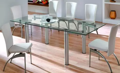 Խոհանոցի աթոռներ եւ սեղաններ (98 լուսանկար). Խոհանոցի ճաշասենյակի ընտրություն, սպիտակ եւ այլ գույնի փայտե հավաքածուներ, ժամանակակից ինտերիեր, գեղեցիկ կլոր սեղանների եւ այլ տարբերակներ 21063_56
