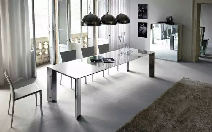 Խոհանոցի աթոռներ եւ սեղաններ (98 լուսանկար). Խոհանոցի ճաշասենյակի ընտրություն, սպիտակ եւ այլ գույնի փայտե հավաքածուներ, ժամանակակից ինտերիեր, գեղեցիկ կլոր սեղանների եւ այլ տարբերակներ 21063_92