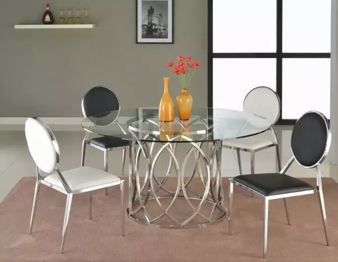 Virtuvės kėdės ant metalo rėmo (68 nuotraukos): virtuvės kėdės su atlošu ant metalo rėmo, chromo plieno modelių ir kėdės su metalinėmis kojomis 21071_36