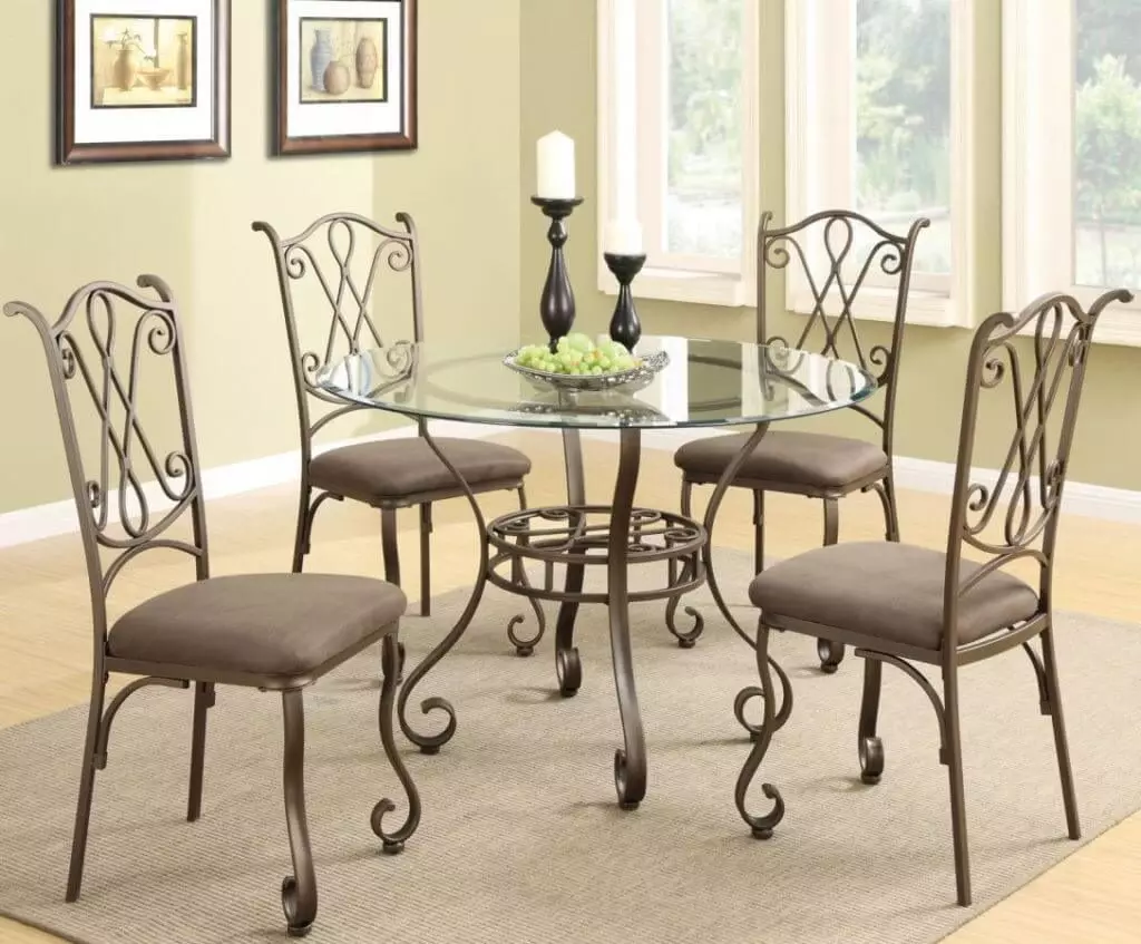 Kuhinjska stolice na metalnom okviru (68 fotografija): kuhinjskim stolicama s naslonom na metalnom okviru, kromirani čelični modeli i stolice s metalnim nogama 21071_45