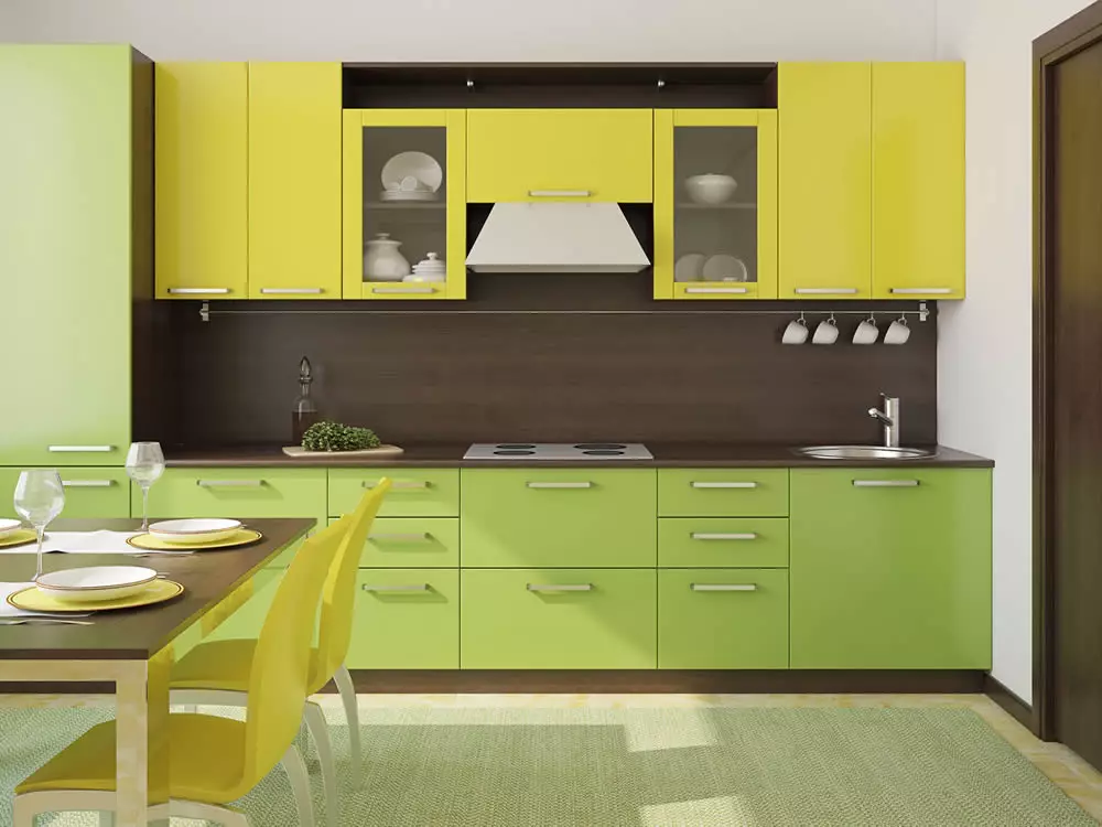 Fıstıklı Mutfaklar (64 Fotoğraf): Mutfak iç mekanında bir mutfak kulaklık renk fıstığı seçimi. Duvar kağıdı ile köşe ve doğrudan kafalar ne renk? 21082_37
