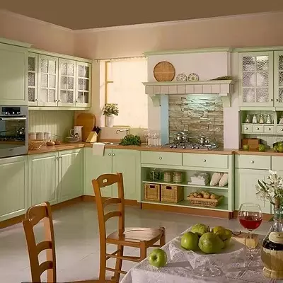 Pistachio厨房（64张照片）：选择厨房耳机彩色开心果在厨房内部。用壁纸壁纸是什么颜色的角落和直接头？ 21082_59