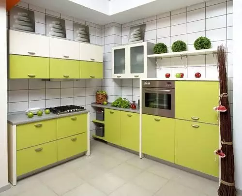 Pistachio廚房（64張照片）：選擇廚房耳機彩色開心果在廚房內部。用壁紙壁紙是什麼顏色的角落和直接頭？ 21082_7