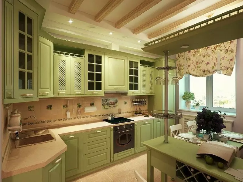 Olíva konyhák (82 fotók): Olive Color Kitchen Headset funkciók a konyha belső kialakítása. Milyen színek helyezkednek el a falakat? 21085_18
