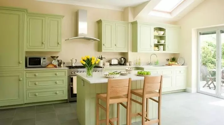 Olíva konyhák (82 fotók): Olive Color Kitchen Headset funkciók a konyha belső kialakítása. Milyen színek helyezkednek el a falakat? 21085_25