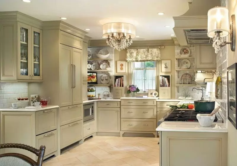 Olíva konyhák (82 fotók): Olive Color Kitchen Headset funkciók a konyha belső kialakítása. Milyen színek helyezkednek el a falakat? 21085_33
