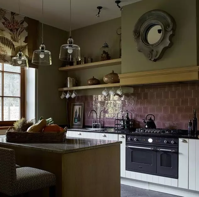 Olíva konyhák (82 fotók): Olive Color Kitchen Headset funkciók a konyha belső kialakítása. Milyen színek helyezkednek el a falakat? 21085_38