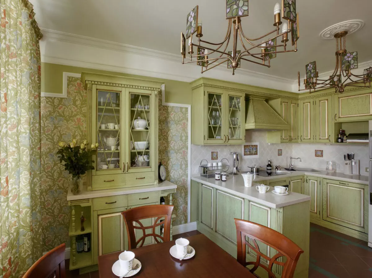 Olíva konyhák (82 fotók): Olive Color Kitchen Headset funkciók a konyha belső kialakítása. Milyen színek helyezkednek el a falakat? 21085_45