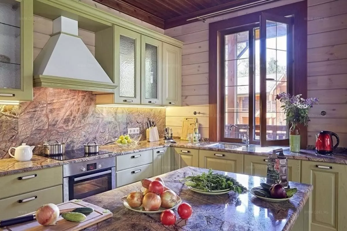 Olíva konyhák (82 fotók): Olive Color Kitchen Headset funkciók a konyha belső kialakítása. Milyen színek helyezkednek el a falakat? 21085_57