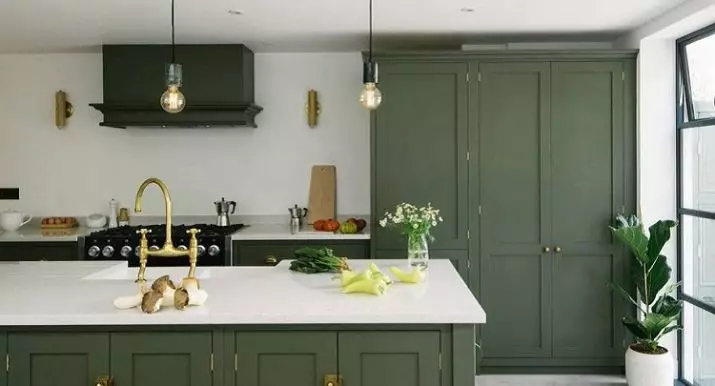 Olíva konyhák (82 fotók): Olive Color Kitchen Headset funkciók a konyha belső kialakítása. Milyen színek helyezkednek el a falakat? 21085_59