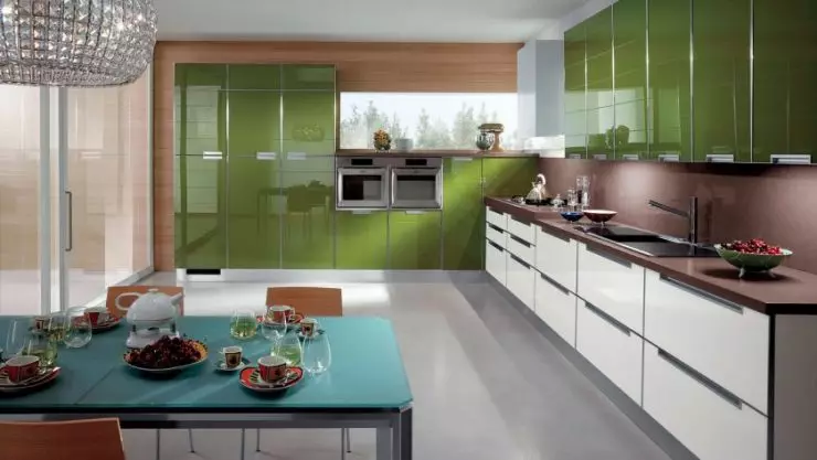 Olíva konyhák (82 fotók): Olive Color Kitchen Headset funkciók a konyha belső kialakítása. Milyen színek helyezkednek el a falakat? 21085_73