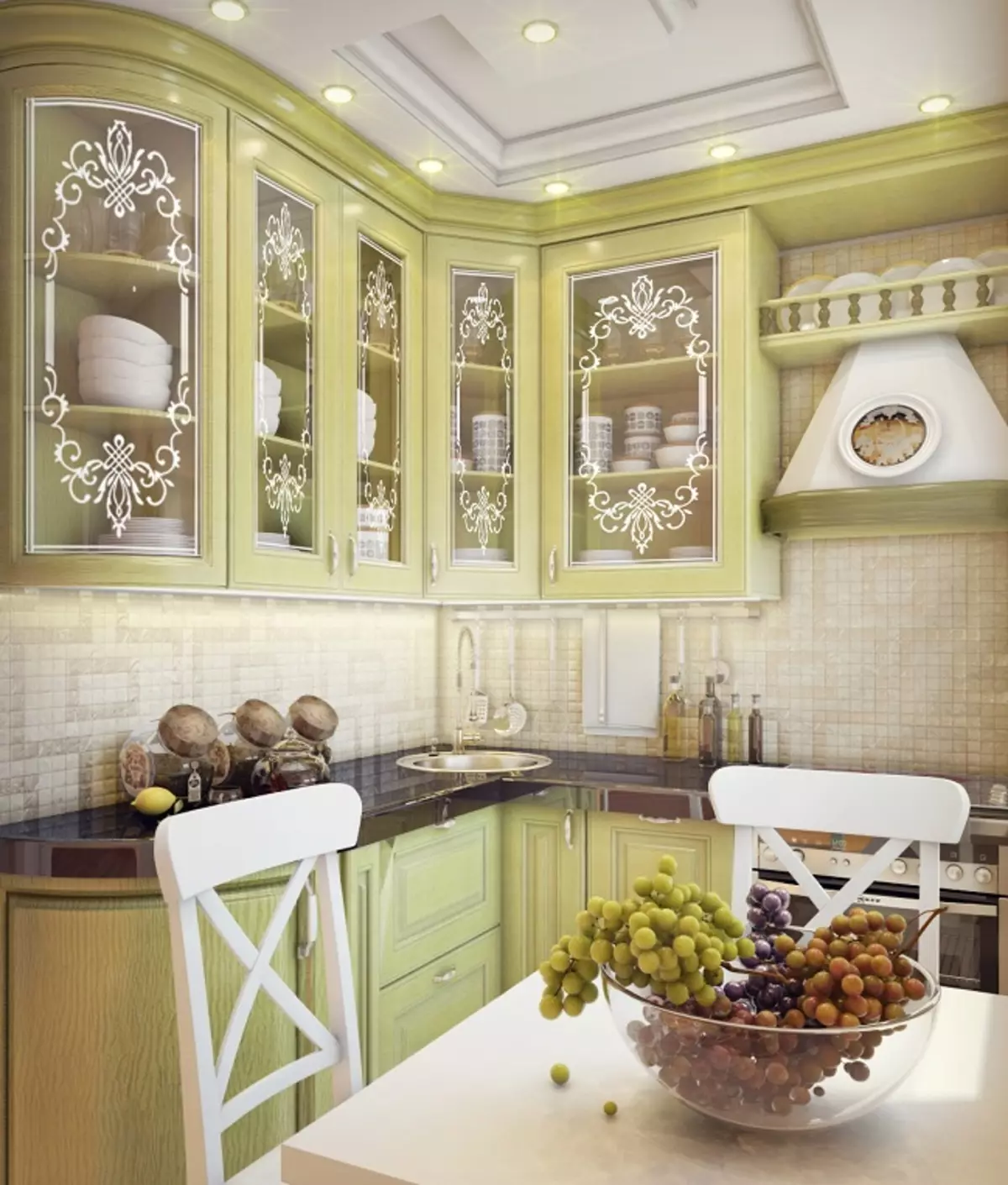Olíva konyhák (82 fotók): Olive Color Kitchen Headset funkciók a konyha belső kialakítása. Milyen színek helyezkednek el a falakat? 21085_76