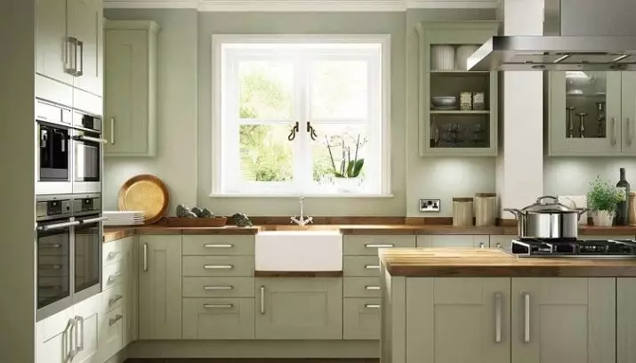 Olíva konyhák (82 fotók): Olive Color Kitchen Headset funkciók a konyha belső kialakítása. Milyen színek helyezkednek el a falakat? 21085_77