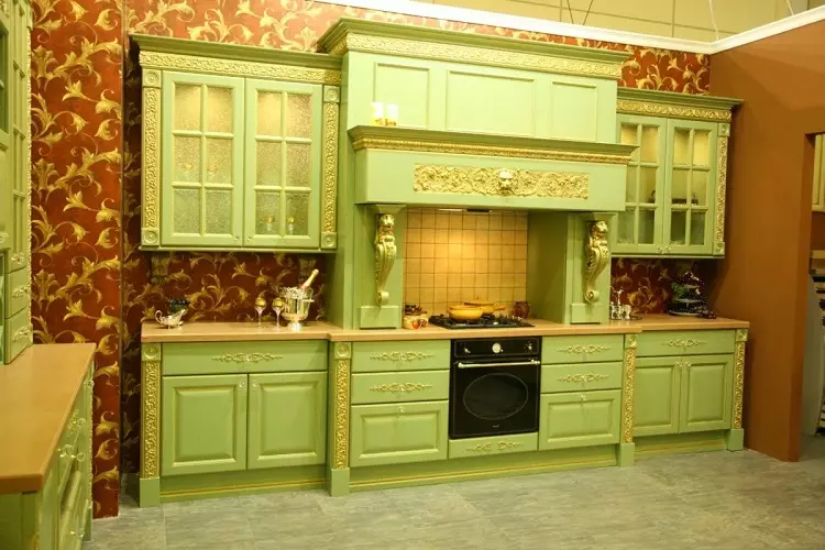 Olíva konyhák (82 fotók): Olive Color Kitchen Headset funkciók a konyha belső kialakítása. Milyen színek helyezkednek el a falakat? 21085_81