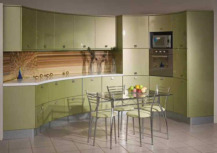 Olíva konyhák (82 fotók): Olive Color Kitchen Headset funkciók a konyha belső kialakítása. Milyen színek helyezkednek el a falakat? 21085_82
