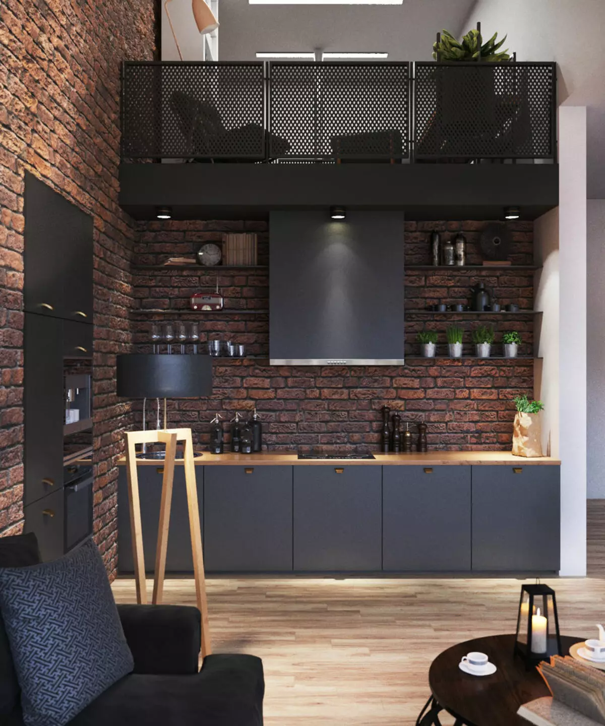 Loft Dapur dalam gaya loteng (52 foto): ciri-ciri gaya di pedalaman 