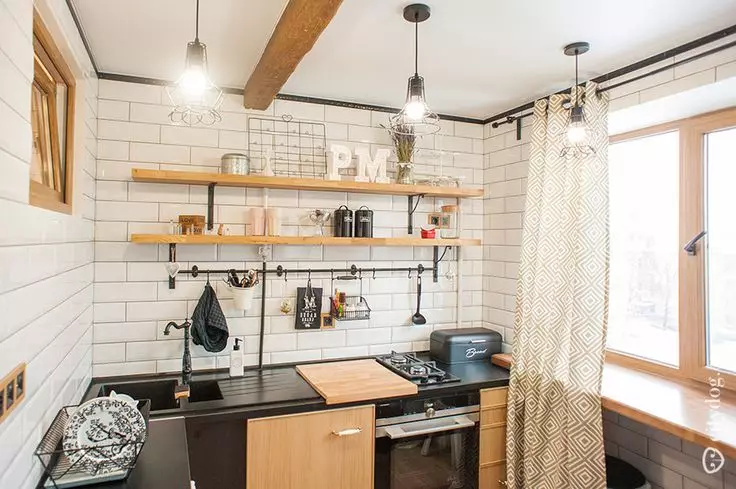 Loft kombuise in hok styl (52 foto's): styl beskik oor in die 