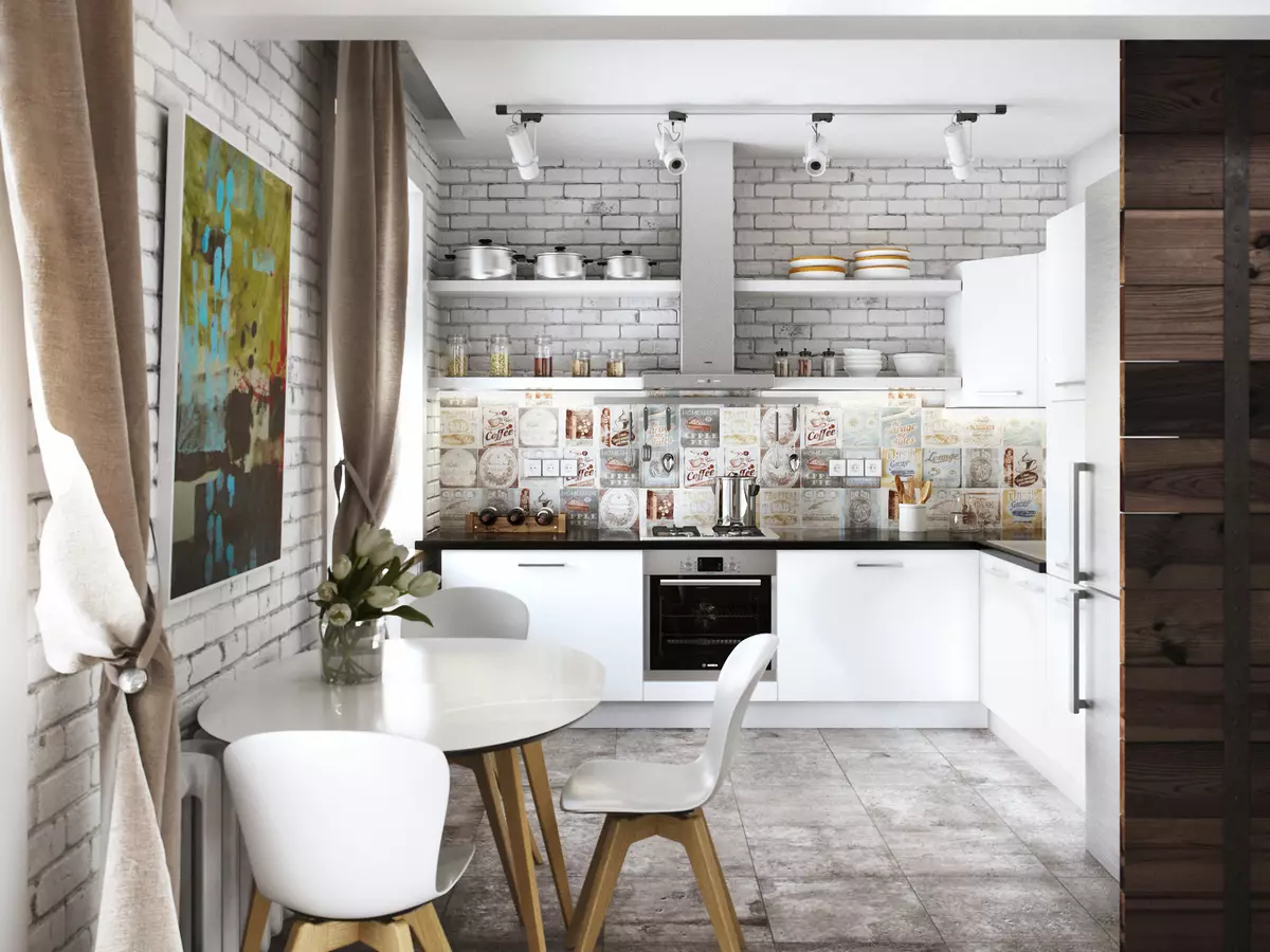 Cucine loft in stile loft (52 foto): caratteristiche di stile nell'interno 