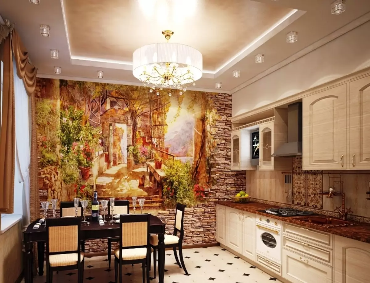 Гал тогооны өрөөний хананы дизайн (93 зураг): Урлагийн зураг, зураг, зураг, зураг зурах, 21109_2