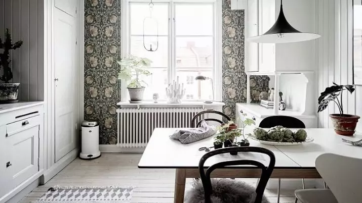 Tapeta do kuchni (102 zdjęć): Projektowanie tapety kuchennej do ścian kuchennych w mieszkaniu, piękne jasne, jasne i inne opcje tapety we wnętrzu 21113_67