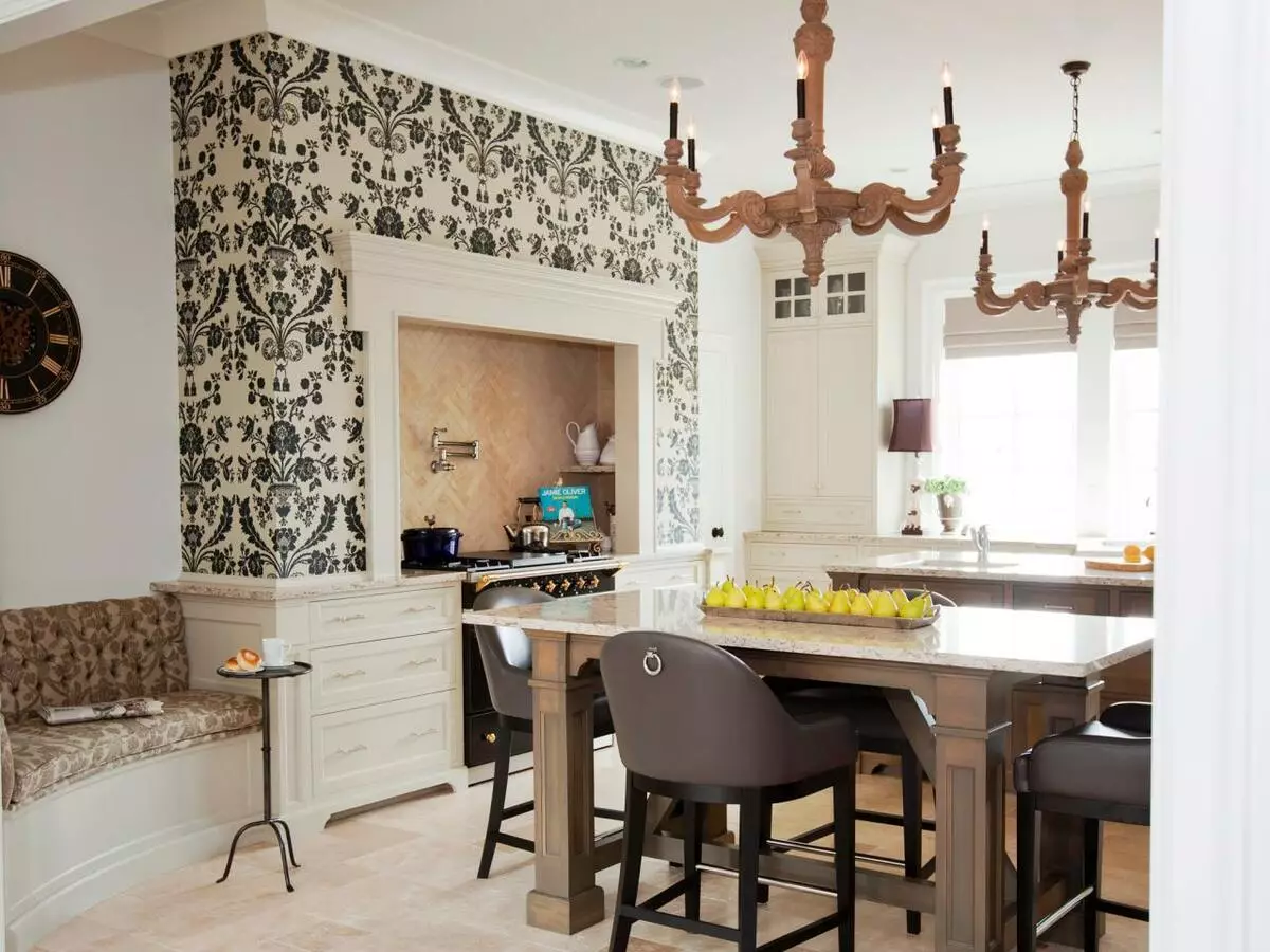 Պաստառ խոհանոցի համար (102 լուսանկար). Խոհանոցի պաստառների դիզայն բնակարանում խոհանոցային պատերի համար, գեղեցիկ պայծառ, պայծառ եւ պաստառների գեղեցիկ ընտրանքներ ինտերիերում 21113_80