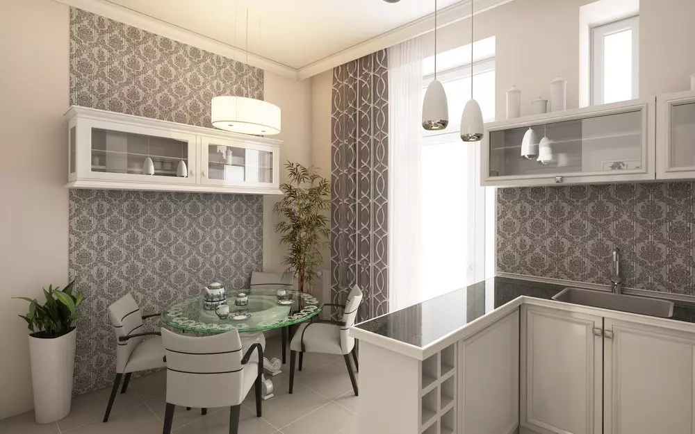 Fons de Pantalla de cuina (102 fotos): cuina disseny de el paper pintat per parets de la cuina a l'apartament, força brillant, brillant i altres opcions de paper tapís a l'interior 21113_82