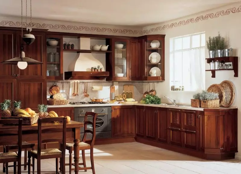 Cociña beige-marrón (48 fotos): deseño e selección de auriculares de cociña en cores de chocolate-beige, exemplos no interior 21119_36