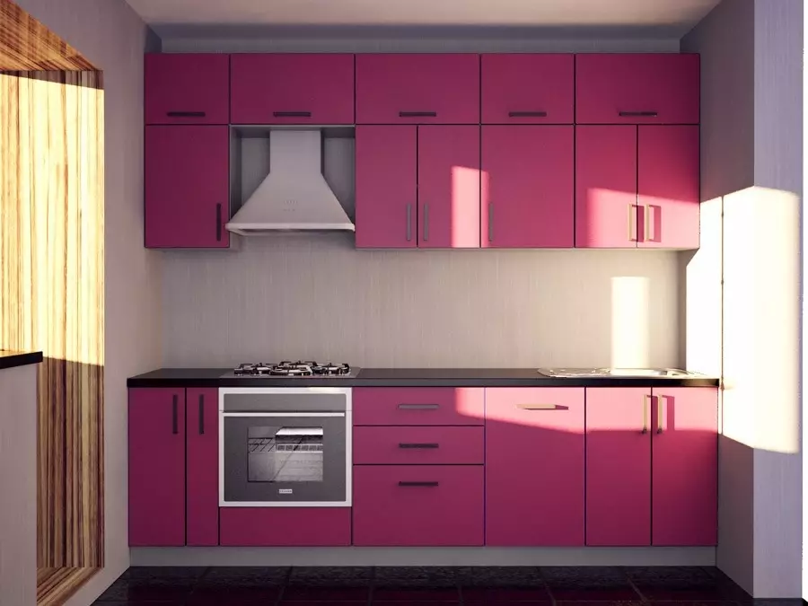 Růžové kuchyně (87 fotografií): Vyberte si kuchyňský sluchátka v séronově a bílou růžovou barvou v interiéru. V jakých barvách vybrat tapetu na stěnách? 21121_28