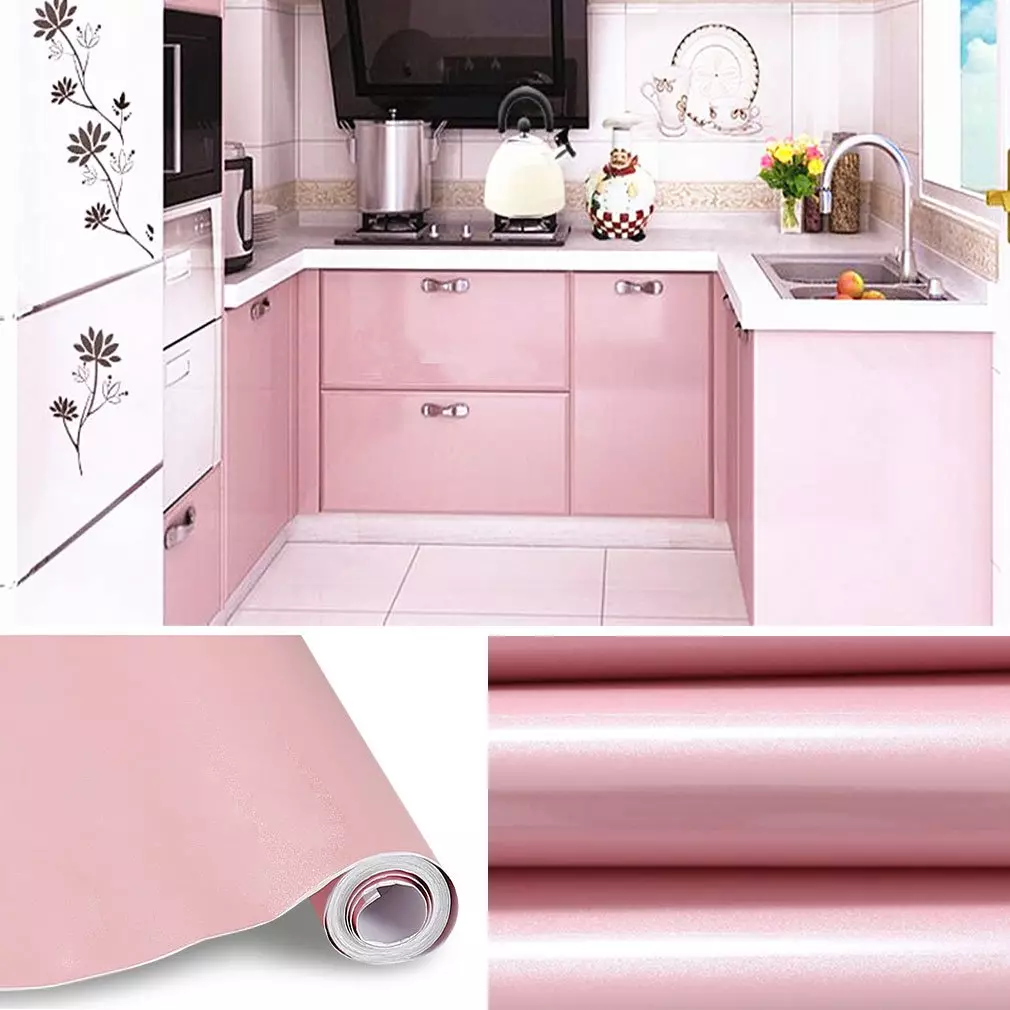 Roze keukens (87 foto's): Kies een keukenhoofdtelefoon in Seron en witroze kleur in het interieur. In welke kleuren om behang op de muren te kiezen? 21121_72