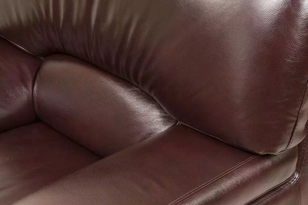 Leather sofa nan kwizin nan (32 foto): ti sofa kwizin soti nan ekolojik-pyebwa, modèl gwo ak yon kote ki dòmi nan kwi otantik 21125_18