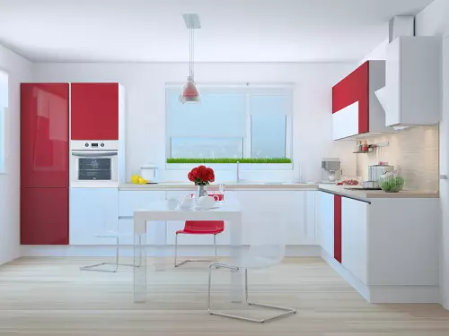 Hvordan vælger du i køkkenets farve? 106 Foto fashionable farve løsninger til køkkenet. Hvilken farve er den mest praktiske? Hvordan vælger du en gamut? 21133_101