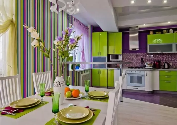 Hvordan vælger du i køkkenets farve? 106 Foto fashionable farve løsninger til køkkenet. Hvilken farve er den mest praktiske? Hvordan vælger du en gamut? 21133_105