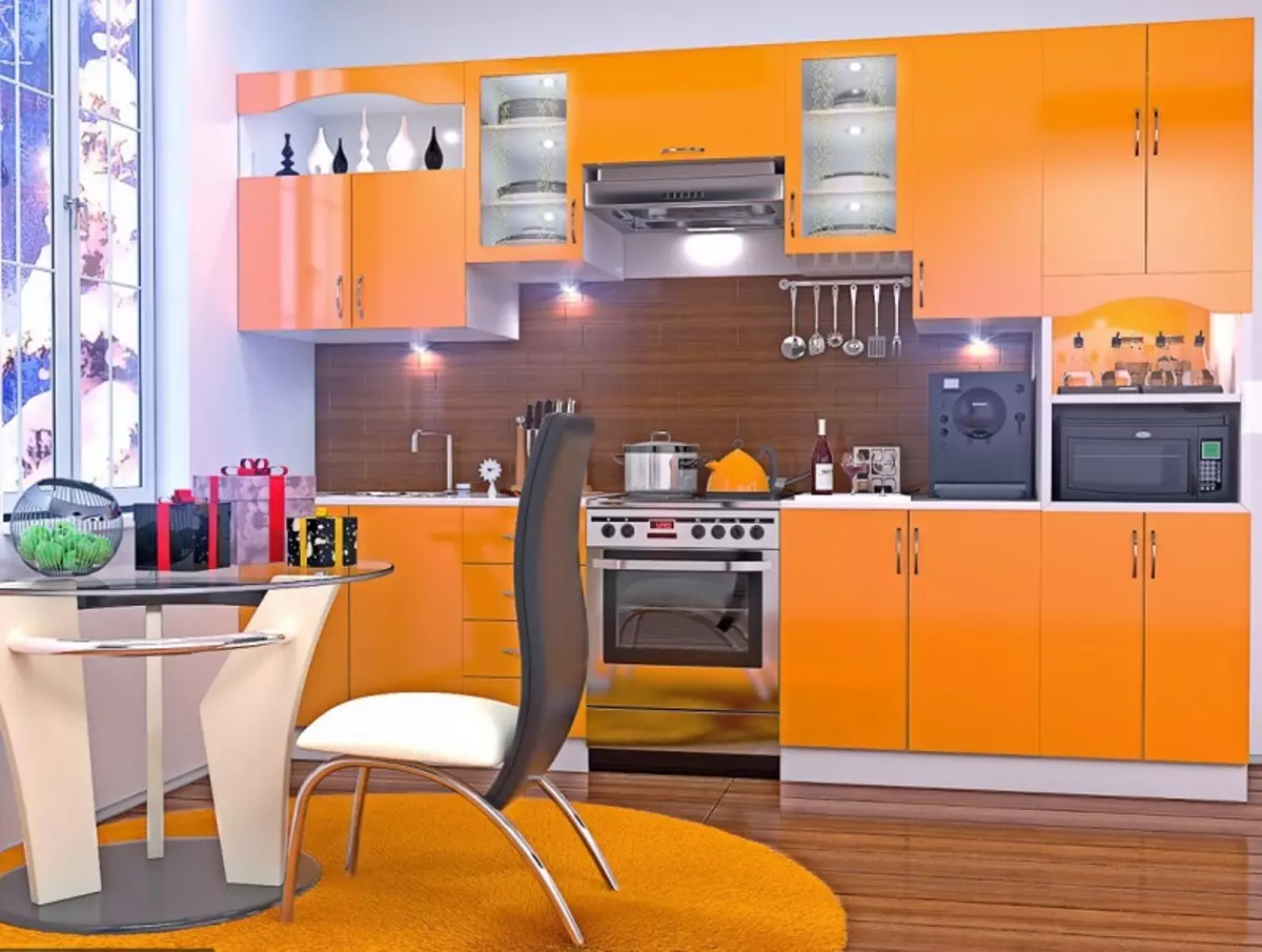 Hvordan vælger du i køkkenets farve? 106 Foto fashionable farve løsninger til køkkenet. Hvilken farve er den mest praktiske? Hvordan vælger du en gamut? 21133_32