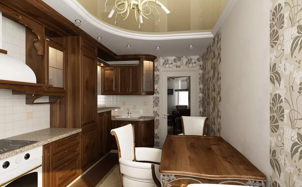 Стелі з гіпсокартону на кухні (75 фото): дворівневі підвісні гіпсокартонні стелі в дизайні кухні, варіанти фігур на стелі 21137_11