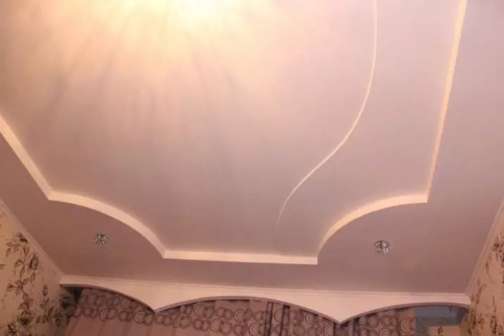 Стелі з гіпсокартону на кухні (75 фото): дворівневі підвісні гіпсокартонні стелі в дизайні кухні, варіанти фігур на стелі 21137_27