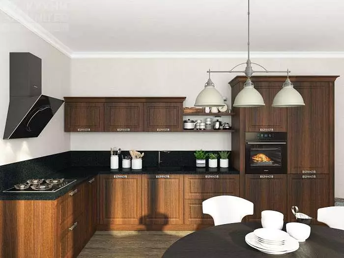 Brown Virtuvės (91 nuotraukos): virtuvės ausinės šviesos, tamsos ir pilkos rudos spalvos interjere. Kokiuose tonuose ir dizaine pasirinkite sienų tapetą? 21143_47