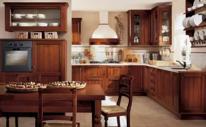 Brown kuhinja (91 fotografije): odabir kuhinjskih slušalica svjetla, tamna i siva smeđa u unutrašnjosti. U kojem tonove i dizajnu biraju pozadinu za zidove? 21143_62