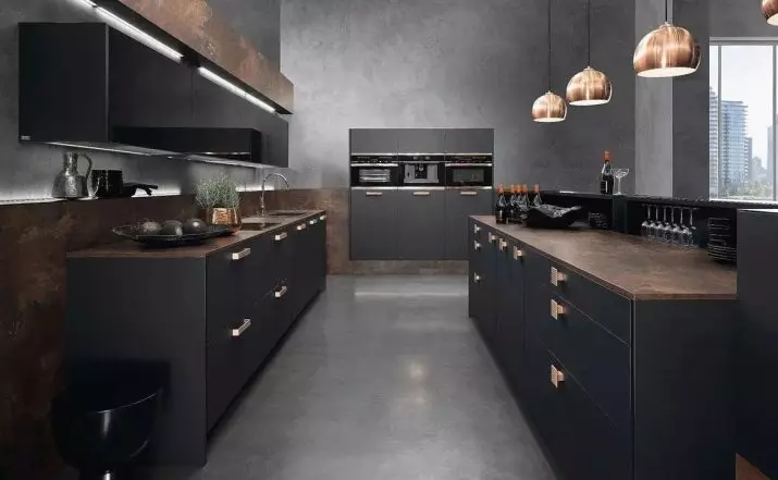 Brown kuhinja (91 fotografije): odabir kuhinjskih slušalica svjetla, tamna i siva smeđa u unutrašnjosti. U kojem tonove i dizajnu biraju pozadinu za zidove? 21143_73