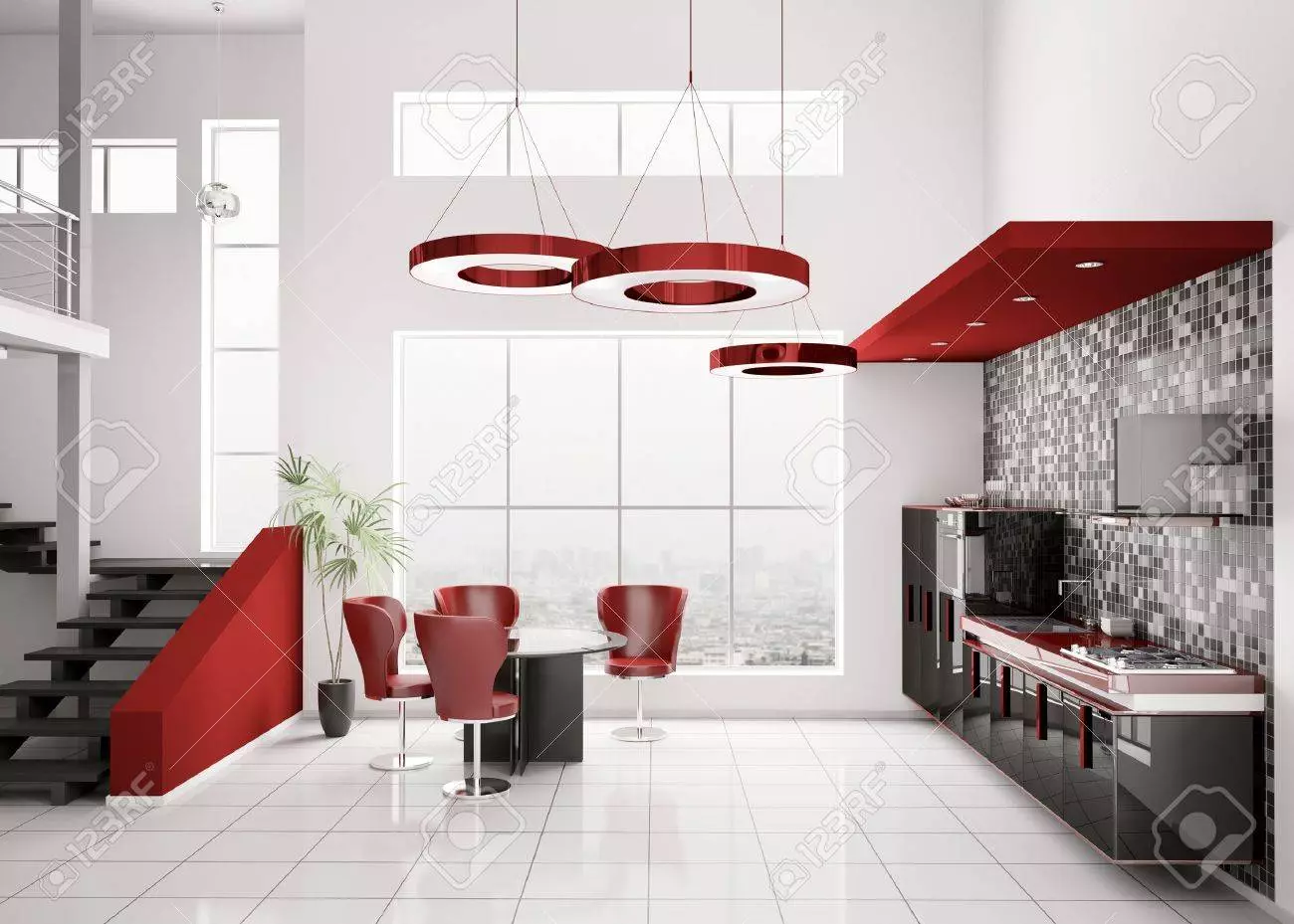 Cociña vermella e branca (65 fotos): BLANCA COCIÑA DA COCIÑA Fondo vermello en deseño de interiores. Que fondos de pantalla se axusten ás auriculares da cociña en cor vermella-branca? 21146_2