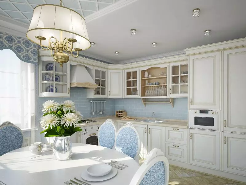 Gaismas virtuve (99 fotogrāfijas): skaistas austiņas spilgtās krāsās interjera dizains, moderns virtuves dizains ar spilgtiem akcentiem 21147_64