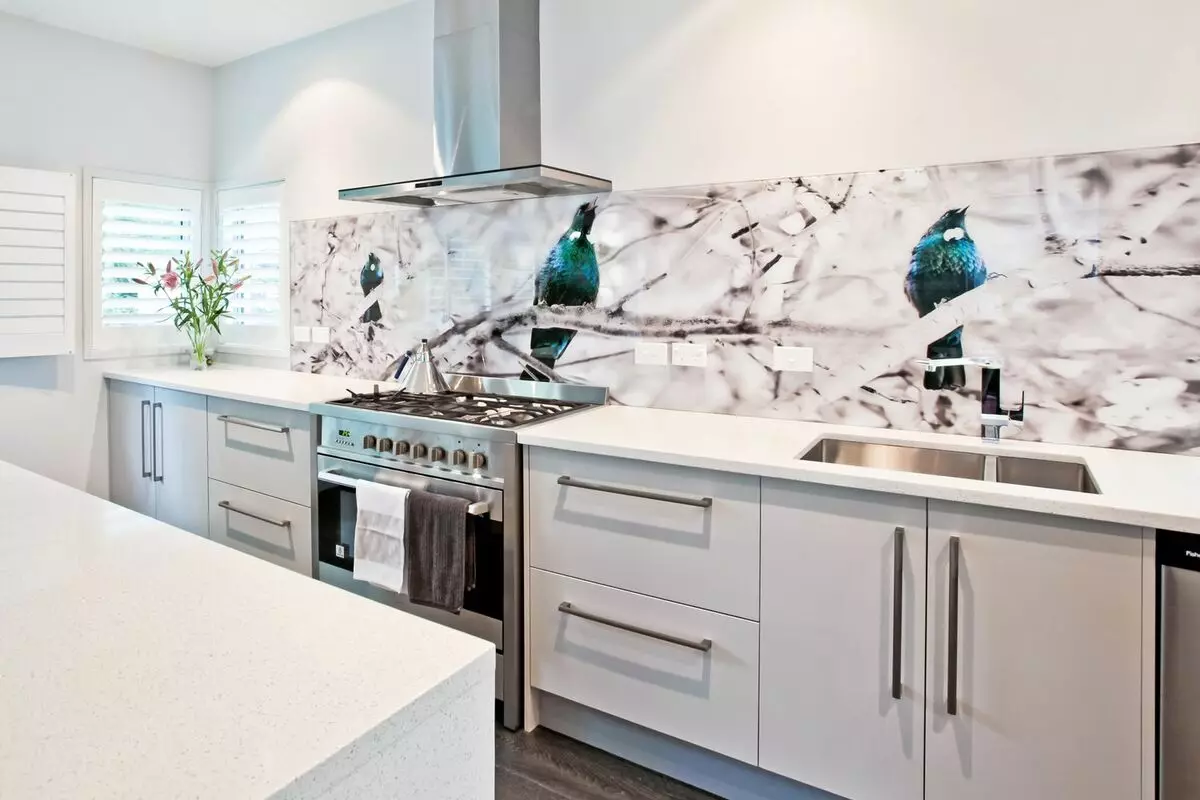 Cociña light (99 fotos): Hermosas auriculares en cores brillantes no deseño de interiores, deseño de cociña moderna con acentos brillantes 21147_80