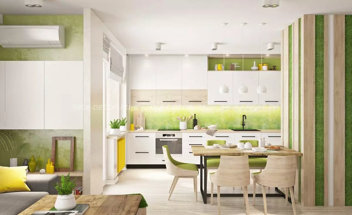 Bucătărie ușoară (99 fotografii): căști frumoase în culori strălucitoare în design interior, design modern de bucătărie cu accente luminoase 21147_91