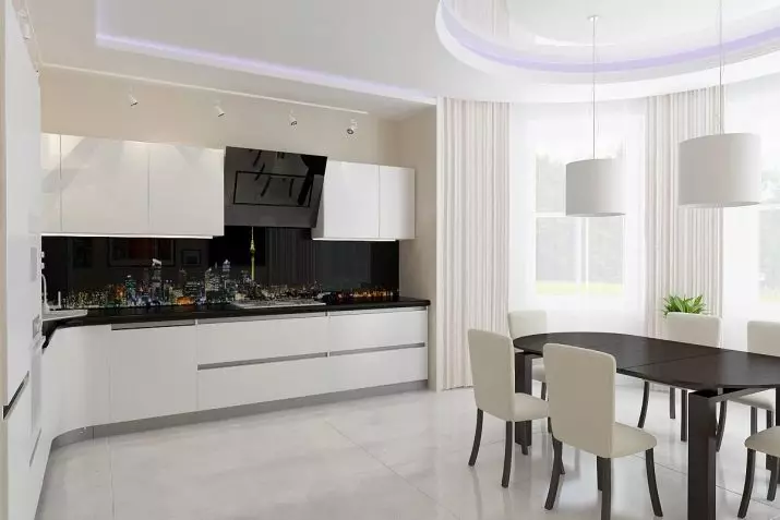 آشپزخانه سبک (99 عکس): هدست های زیبا در رنگ های روشن در طراحی داخلی، طراحی آشپزخانه مدرن با لهجه های روشن 21147_97