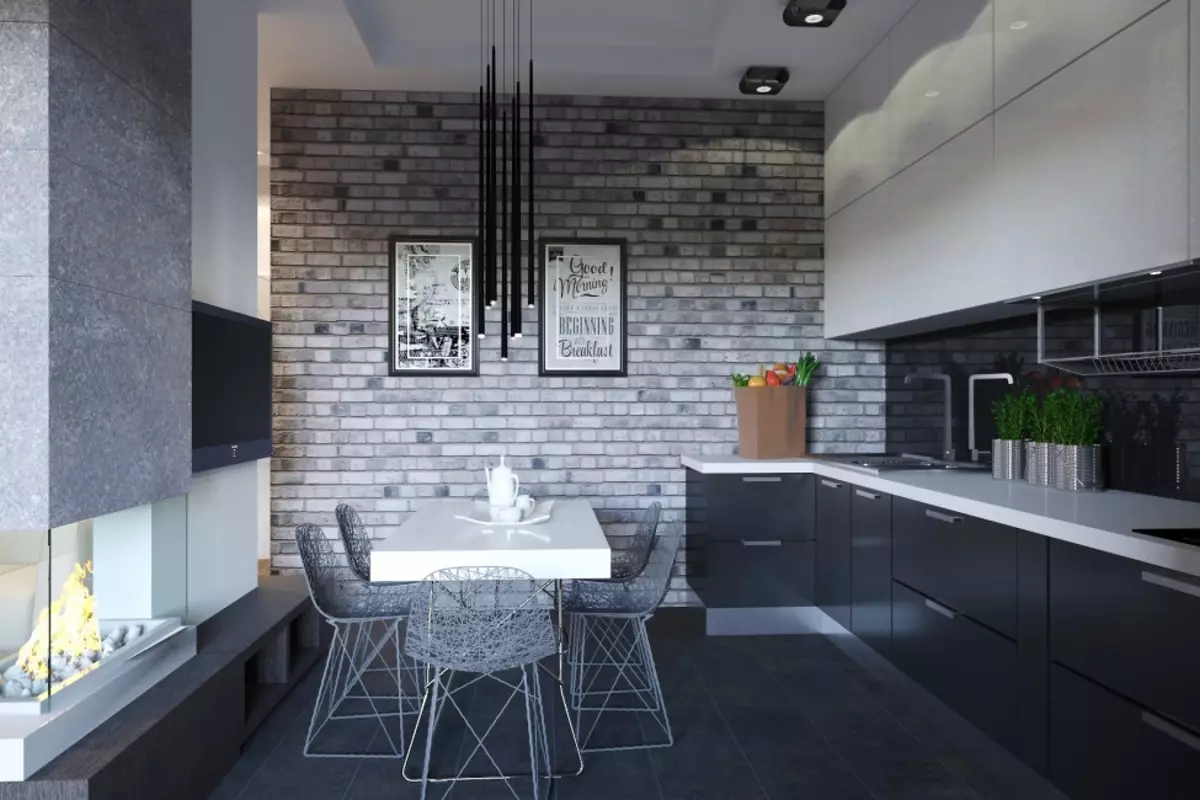 Juoda ir balta virtuvė (105 nuotraukos): juoda ir balta virtuvės komplektas interjero dizainas, virtuvė su juodais prietaisais, juoda ir balta virtuvė skirtingais stiliais. Kokie tonai bus tinkami? 21148_75