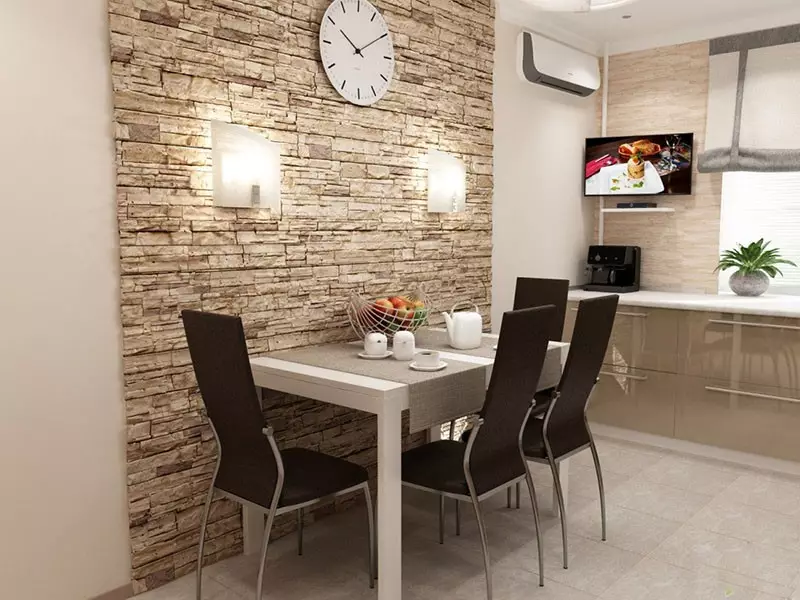 Ѕид декор во кујната (56 фотографии): Како да се украсуваат ѕидовите со налепници? Опции за украсување празни ѕидови со плочи во модерен стил. Примери на Интеррера 21150_11