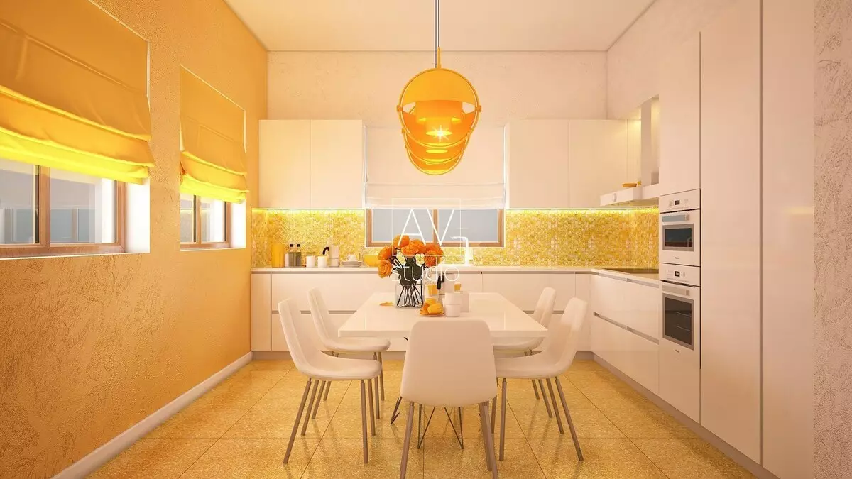 पीच स्वयंपाकघर (61 फोटो): अंतर्गत रंग, डिझाइन पर्यायांसह पीच संयोजन, पीचचे संयोजन 21151_16